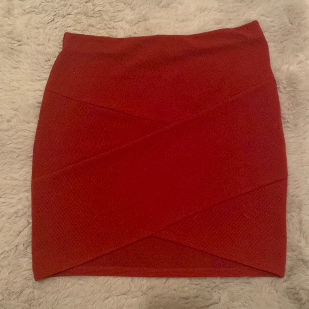 Red bandage bodycon skirt